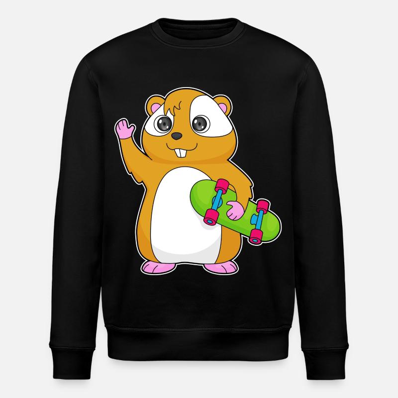Hamster Skater Skateboard - Sweat bio ROLLER Stanley/Stella Unisexe - noir