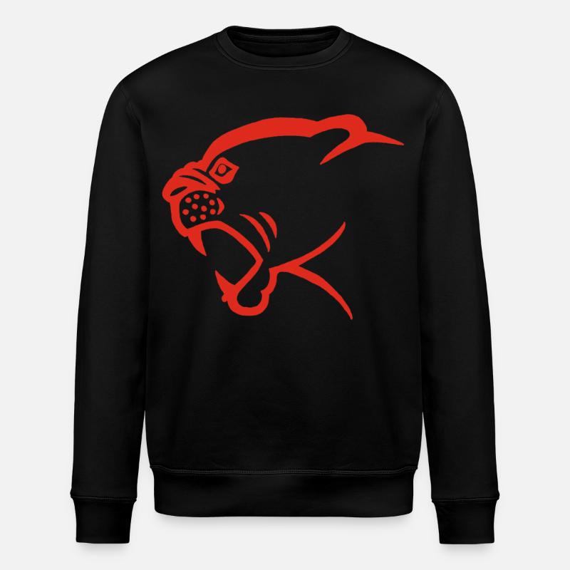 Tête de panthère rouge - Sweat bio ROLLER Stanley/Stella Unisexe - noir
