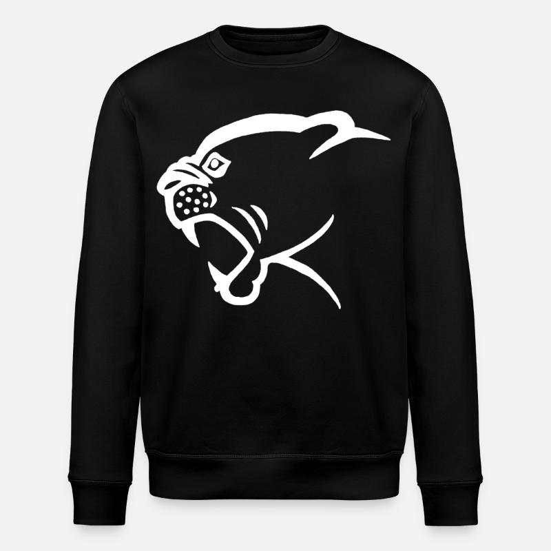 Tête de panthère blanche - Sweat bio ROLLER Stanley/Stella Unisexe - noir