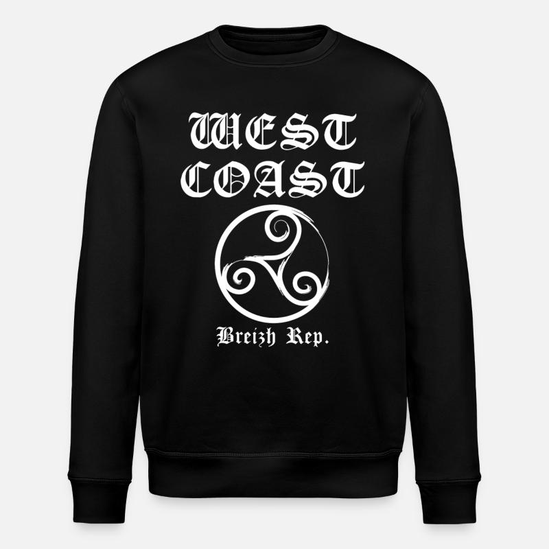 westcoast Breizh blanc - Sweat bio ROLLER Stanley/Stella Unisexe - noir
