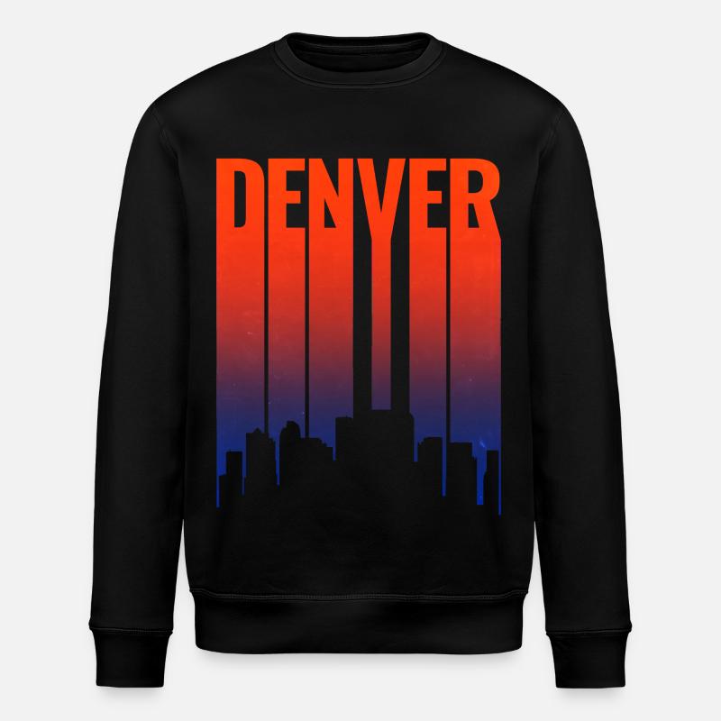 Denver Skyline Sonnenuntergang Gradient - Stanley/Stella Unisex Bio-Sweatshirt ROLLER - Schwarz