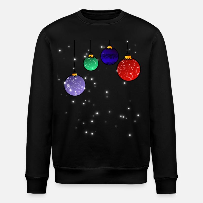 Christbaumkugeln mit Schneeflocken - Stanley/Stella Unisex Bio-Sweatshirt ROLLER - Schwarz