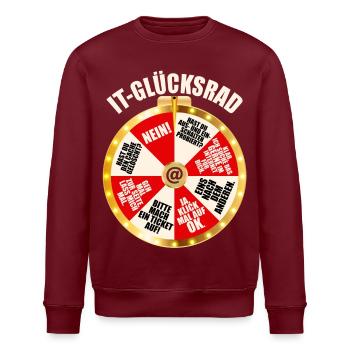 IT Support Glücksrad Service Desk IT Helpdesk Nerd - Stanley/Stella Unisex Bio-Sweatshirt ROLLER - Burgunderrot - Vorne - Nik (191cm)