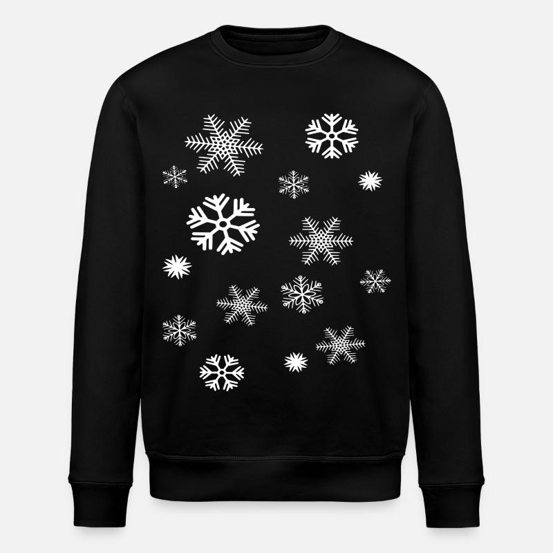 Snowflakes - Stanley/Stella ROLLER Unisex Organic Sweatshirt - black