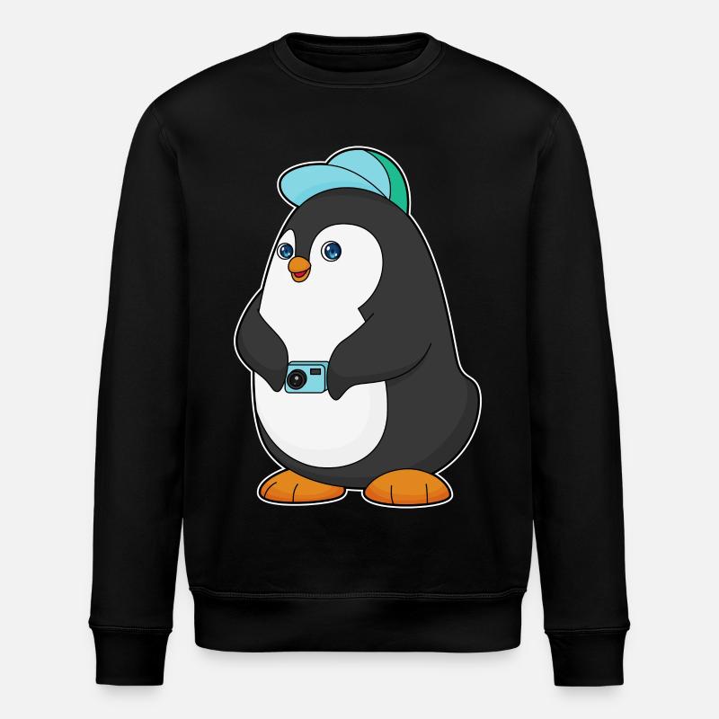 Pinguin Kamera - Stanley/Stella Unisex Bio-Sweatshirt ROLLER - Schwarz