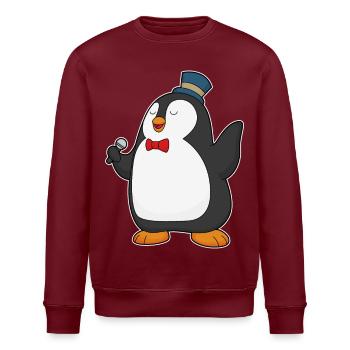 Chant du micro Penguin Singer - Sweat bio ROLLER Stanley/Stella Unisexe - bordeaux - Devant - Nik (191cm)