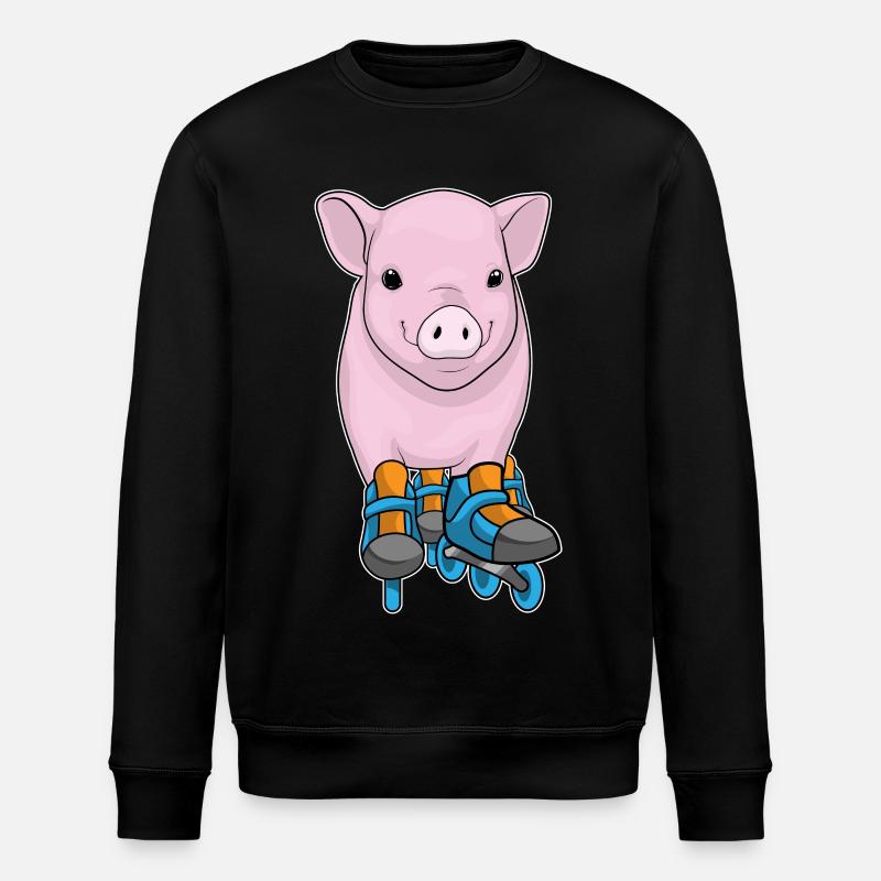 Schwein Inline skating Inline skates - Stanley/Stella Unisex Bio-Sweatshirt ROLLER - Schwarz