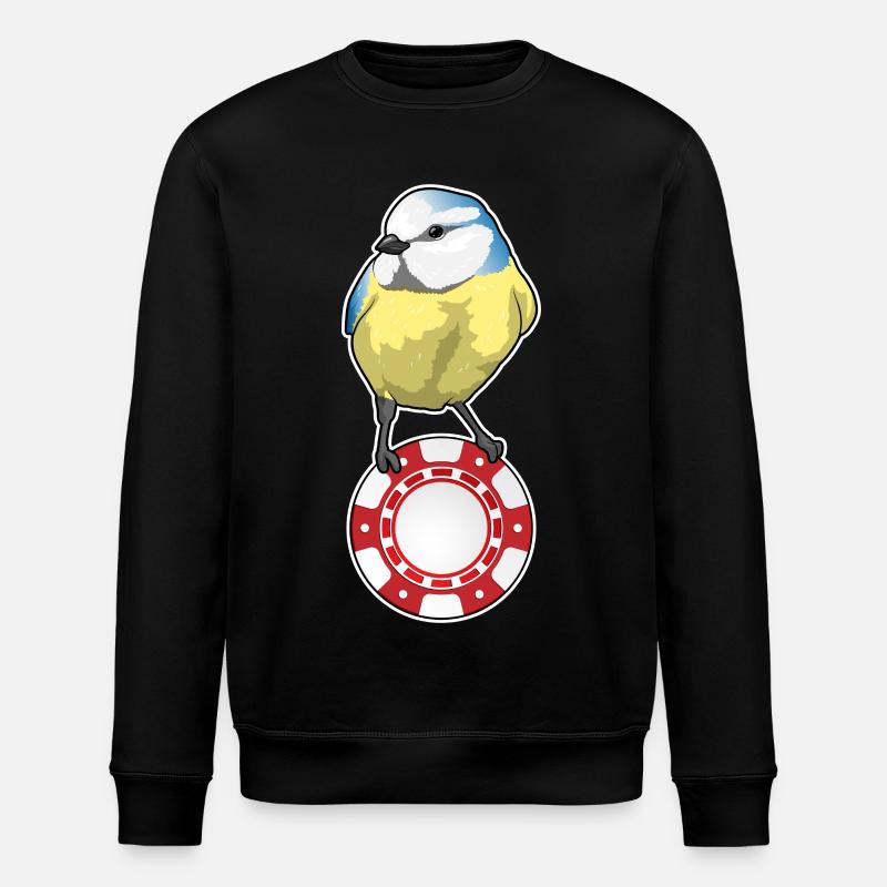 Vogel Poker Pokerchips - Stanley/Stella Unisex Bio-Sweatshirt ROLLER - Schwarz