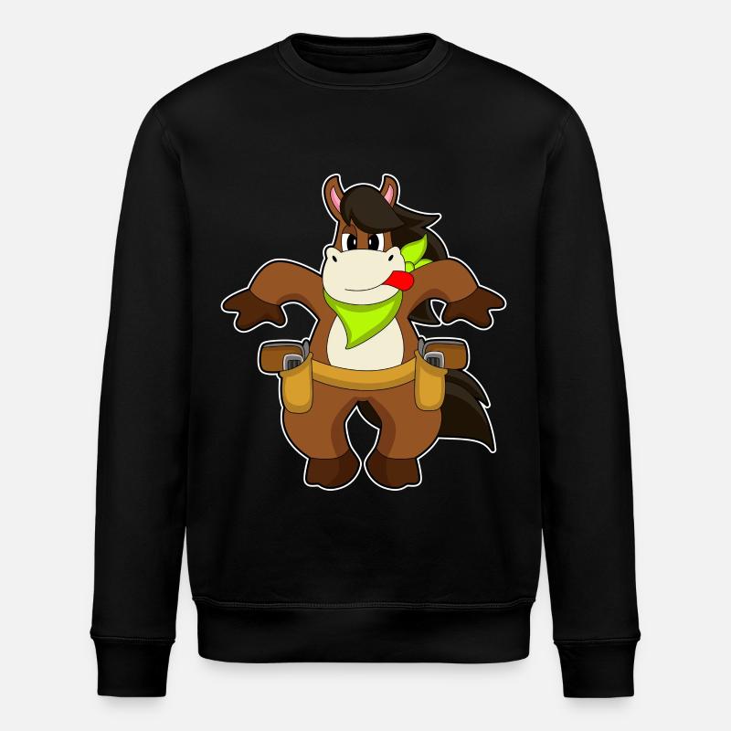 Pferd Cowboy Pistole - Stanley/Stella Unisex Bio-Sweatshirt ROLLER - Schwarz