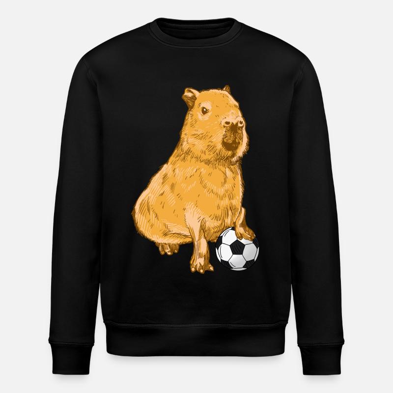 Capybara Fußball - Stanley/Stella Unisex Bio-Sweatshirt ROLLER - Schwarz