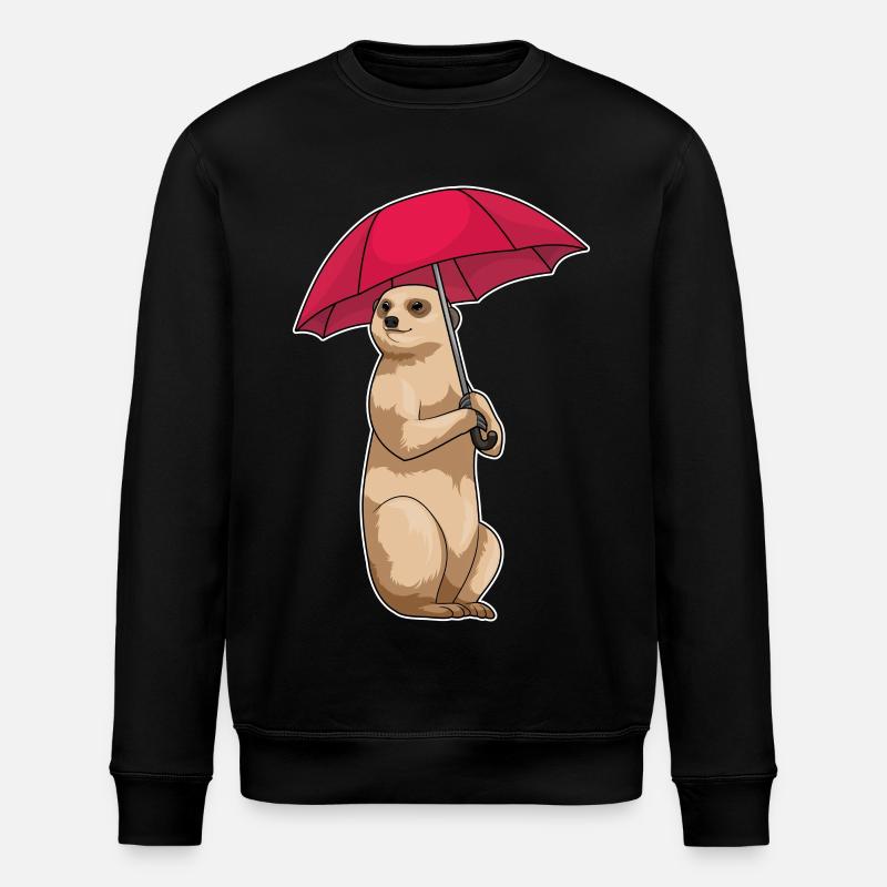 Erdmännchen Regen Regenschirm - Stanley/Stella Unisex Bio-Sweatshirt ROLLER - Schwarz