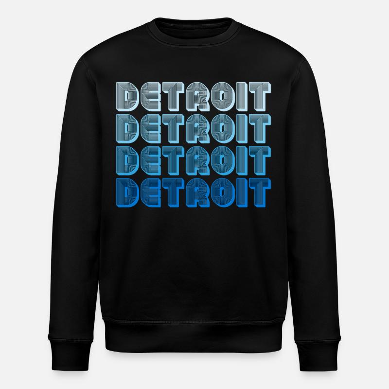 Detroit Gradient Word Sequence - Stanley/Stella ROLLER Unisex Organic Sweatshirt - black