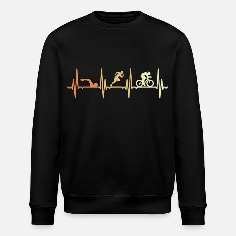 Triathlon Herzlinie - Stanley/Stella Unisex Bio-Sweatshirt ROLLER - Schwarz