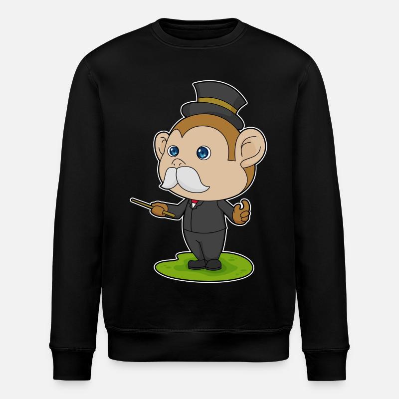 Affe Zauberer Zauberstab - Stanley/Stella Unisex Bio-Sweatshirt ROLLER - Schwarz