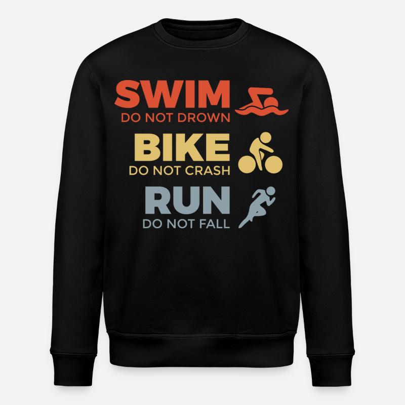 Motivierender Triathlet Spruch - Stanley/Stella Unisex Bio-Sweatshirt ROLLER - Schwarz