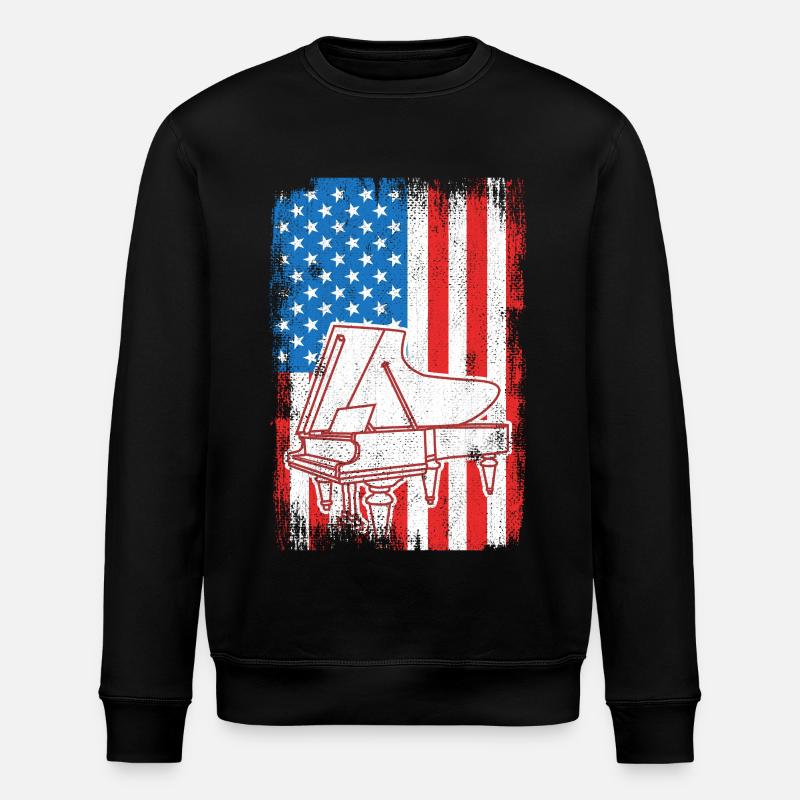 Piano drapeau des États-Unis - Sweat bio ROLLER Stanley/Stella Unisexe - noir