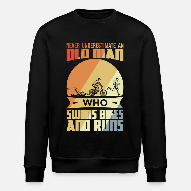 Alter Triathlet - Stanley/Stella Unisex Bio-Sweatshirt ROLLER - Schwarz