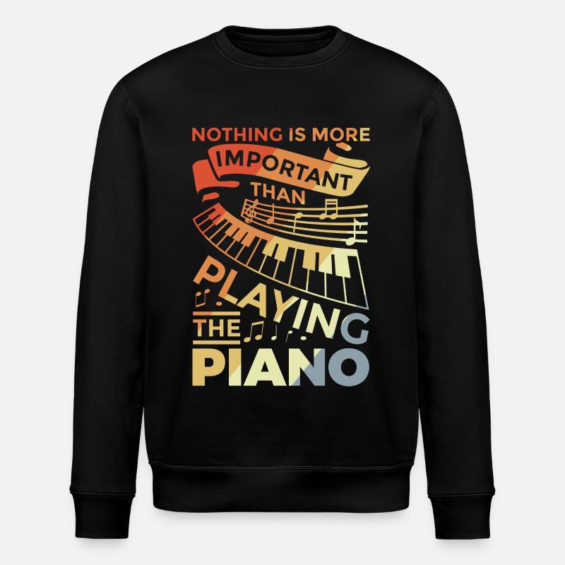 Motivierender Piano Spruch - Stanley/Stella Unisex Bio-Sweatshirt ROLLER - Schwarz