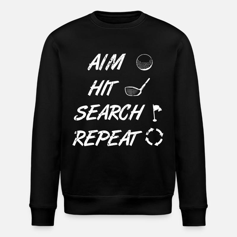 Aim Beat Search Repeat Golf - Stanley/Stella ROLLER Unisex Organic Sweatshirt - black