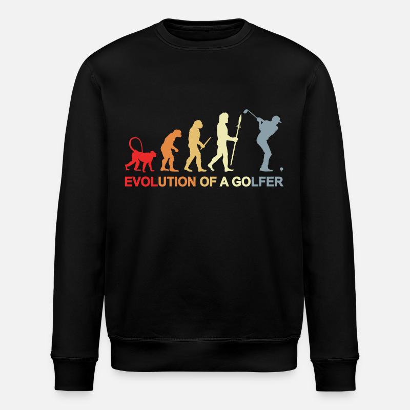 Golfer Evolution - Stanley/Stella ROLLER Unisex Organic Sweatshirt - black