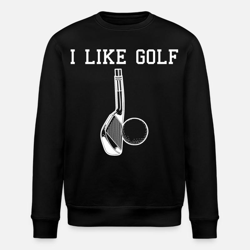 I like golf - Stanley/Stella ROLLER Unisex Organic Sweatshirt - black