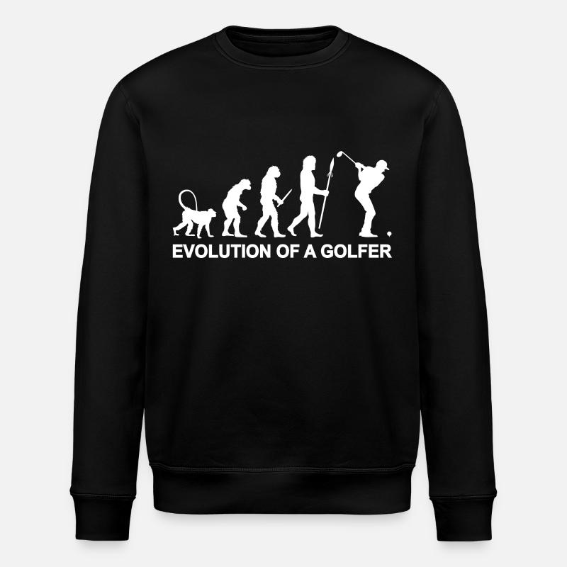 Evolution of a golfer - Stanley/Stella ROLLER Unisex Organic Sweatshirt - black