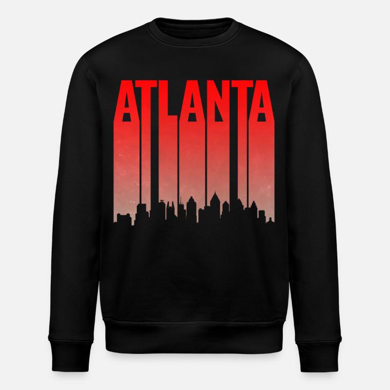 Atlanta Skyline Gradient - Stanley/Stella ROLLER Unisex Organic Sweatshirt - black