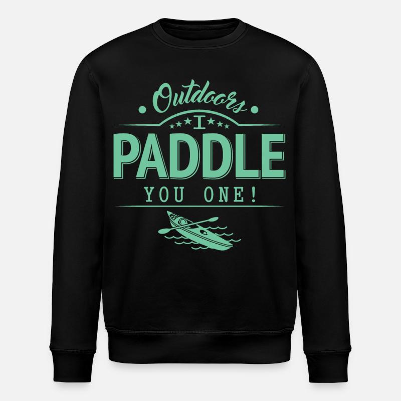 Draußen Paddele ich dir eins - Stanley/Stella Unisex Bio-Sweatshirt ROLLER - Schwarz