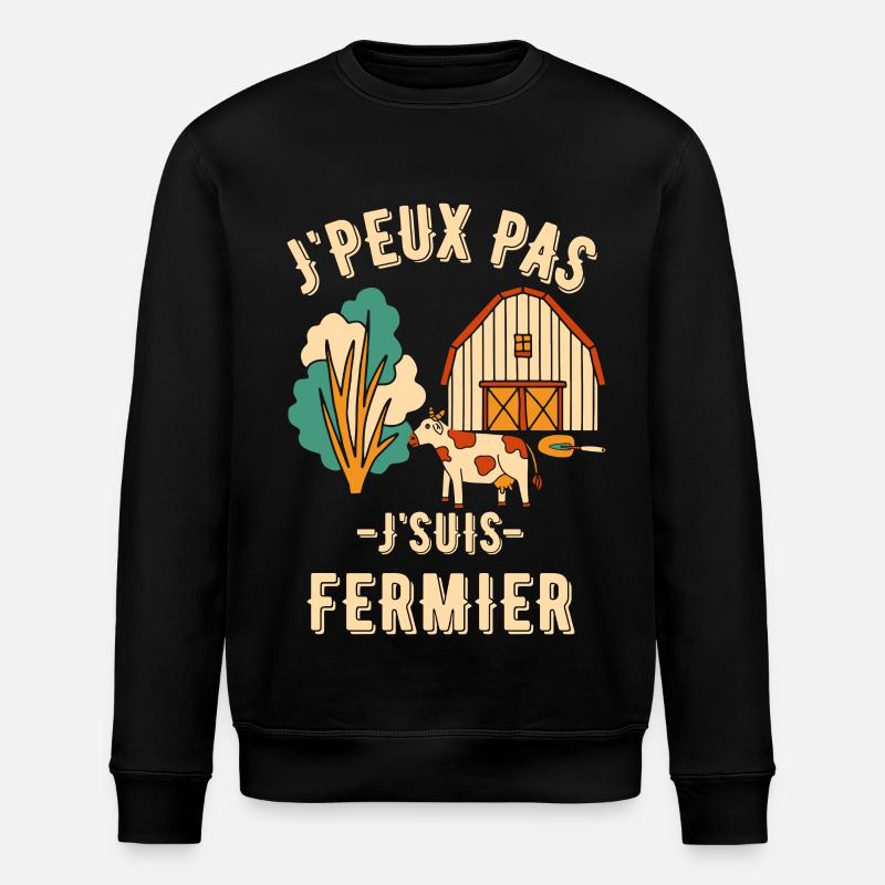 Je suis fermier - Sweat bio ROLLER Stanley/Stella Unisexe - noir