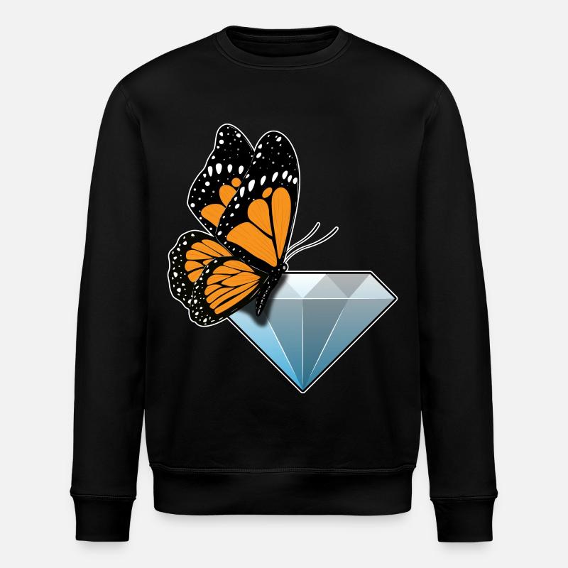 Butterfly Diamond - Stanley/Stella ROLLER Unisex Organic Sweatshirt - black