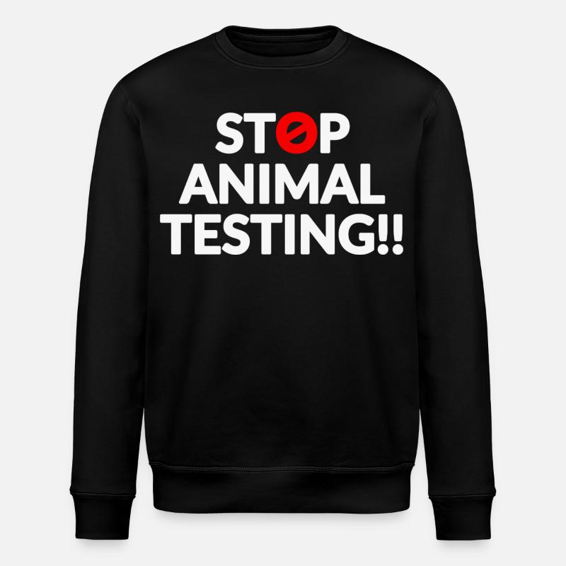 Stop Animal Testing - Stanley/Stella ROLLER Unisex Organic Sweatshirt - black