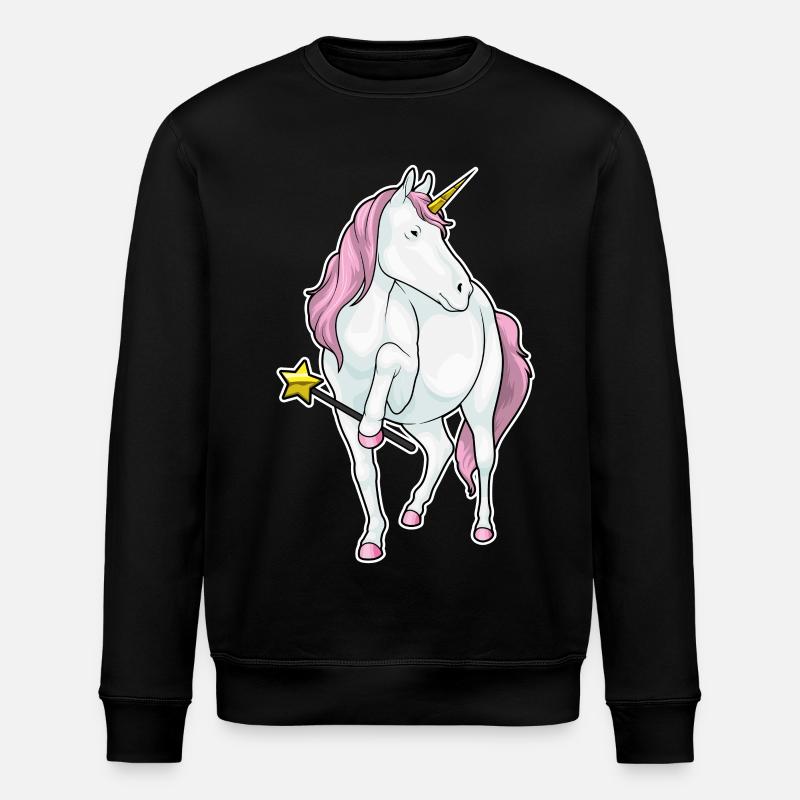 Einhorn Zauberer Zauberstab - Stanley/Stella Unisex Bio-Sweatshirt ROLLER - Schwarz