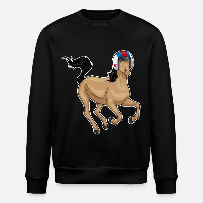 Pferd Motorradhelm - Stanley/Stella Unisex Bio-Sweatshirt ROLLER - Schwarz