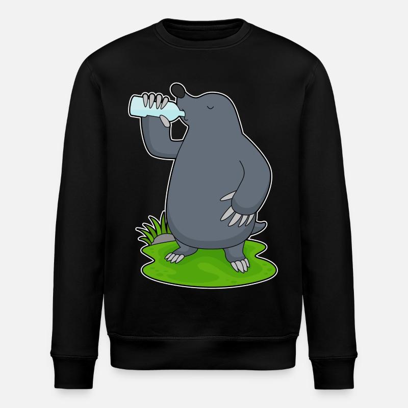 Mole water bottle - Stanley/Stella ROLLER Unisex Organic Sweatshirt - black