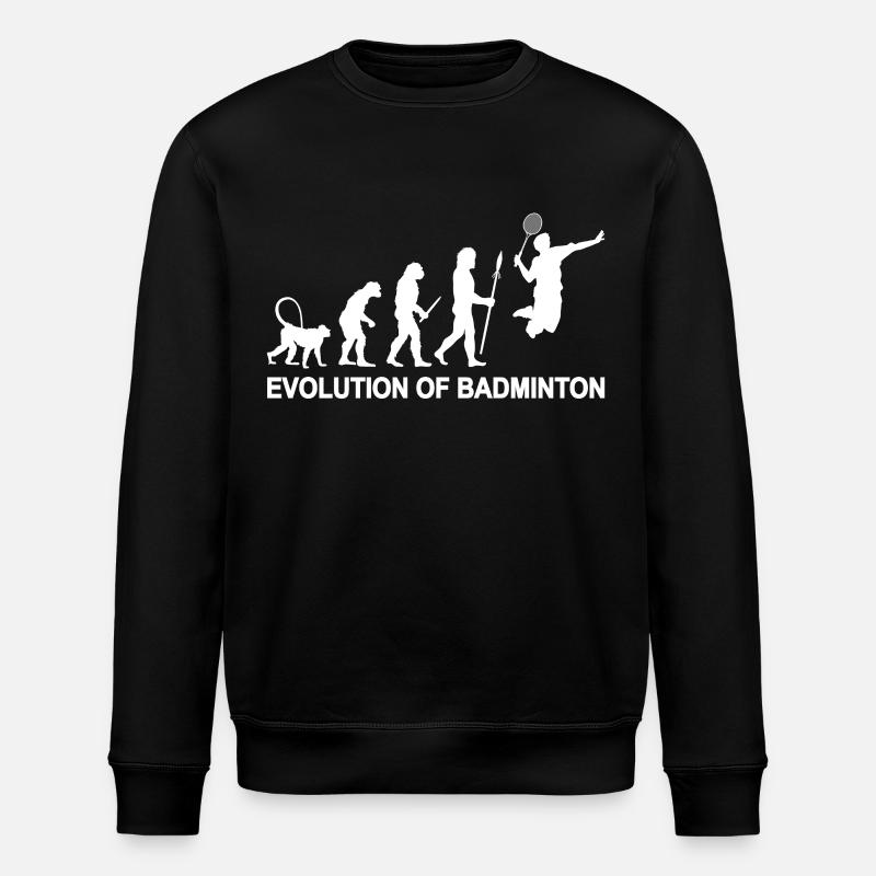 Evolution of Badminton - Stanley/Stella ROLLER Unisex Organic Sweatshirt - black