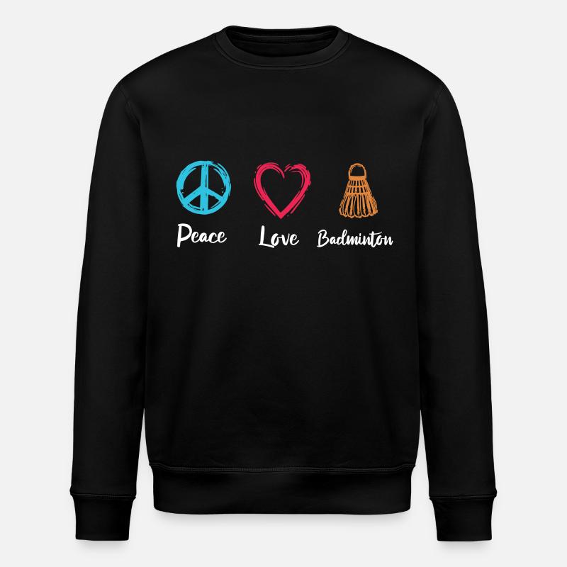 Peace Love Badminton - Sweat bio ROLLER Stanley/Stella Unisexe - noir