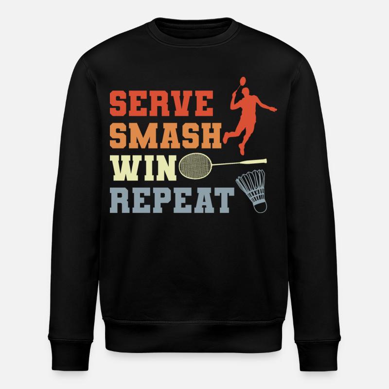 Badminton Routine - Stanley/Stella ROLLER Unisex Organic Sweatshirt - black