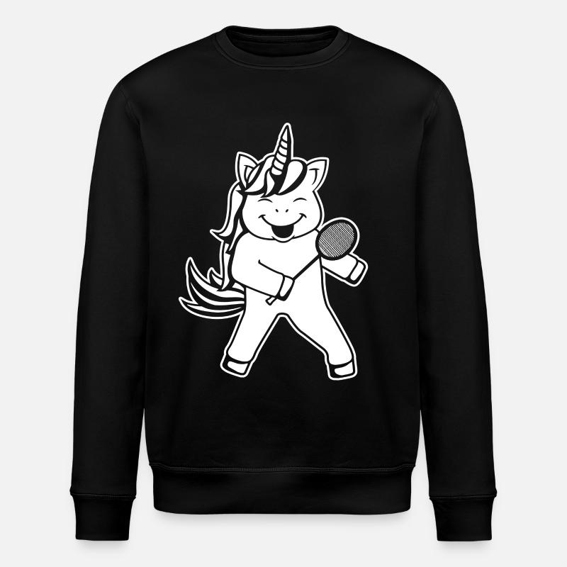 Unicorn Badminton - Stanley/Stella ROLLER Unisex Organic Sweatshirt - black
