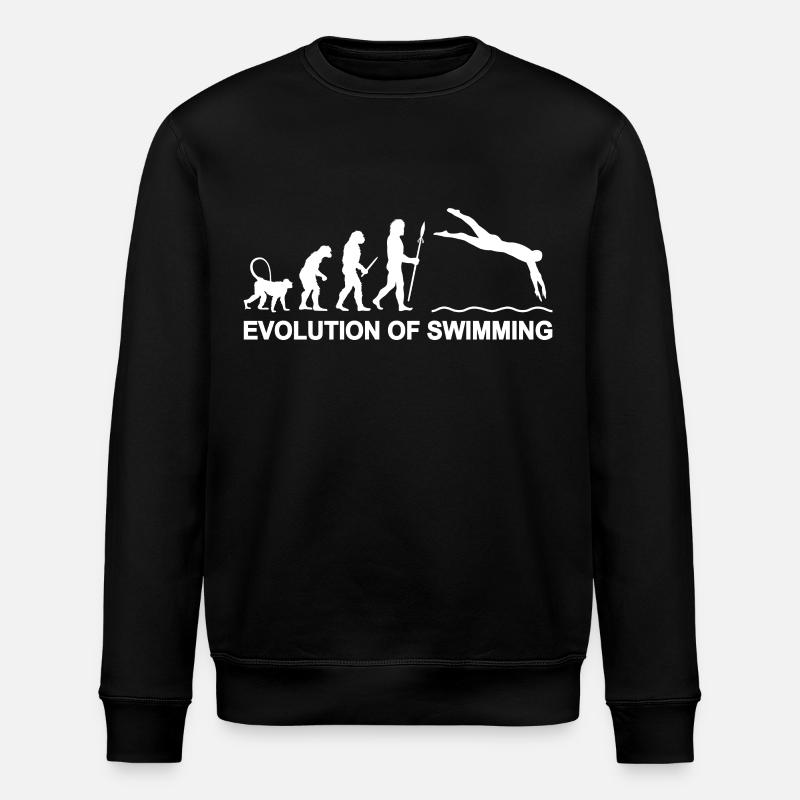 Evolution of Swimming - Stanley/Stella Unisex Bio-Sweatshirt ROLLER - Schwarz