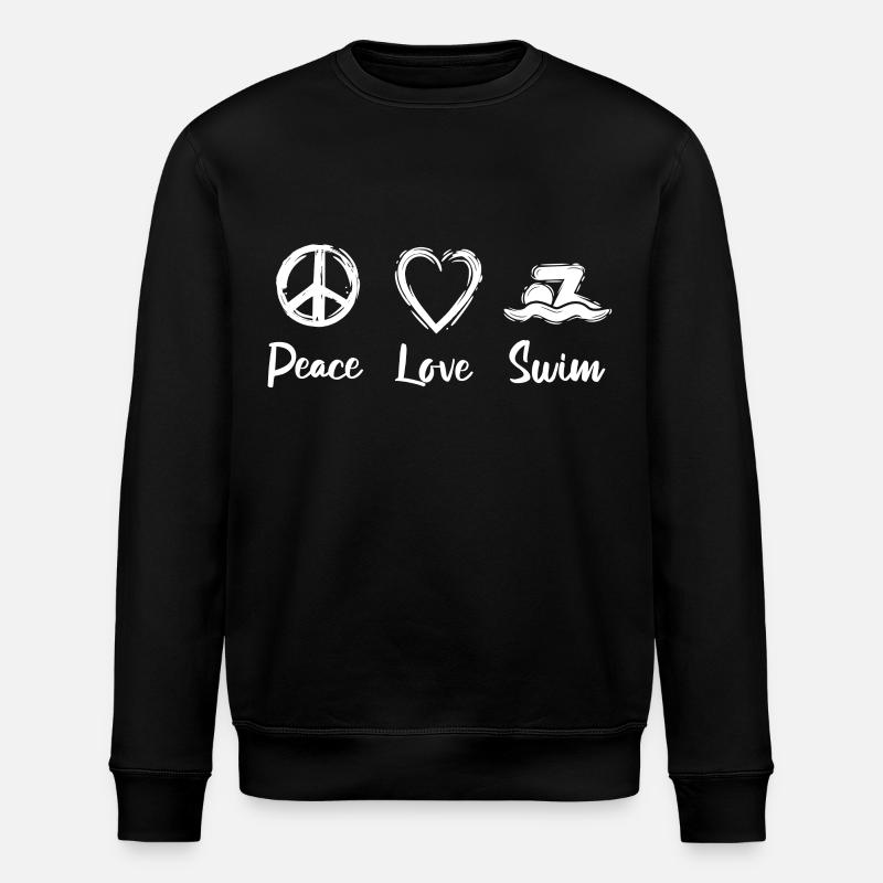 Peace Love Swim - Stanley/Stella Unisex Bio-Sweatshirt ROLLER - Schwarz