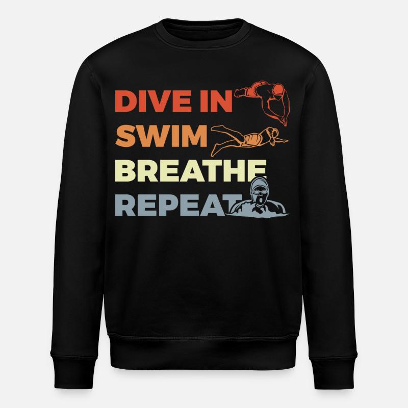 Tägliche Routine für Schwimmer - Stanley/Stella Unisex Bio-Sweatshirt ROLLER - Schwarz