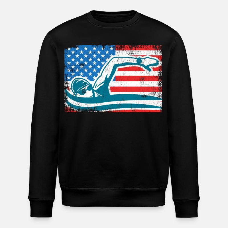 4 juillet Natation - Sweat bio ROLLER Stanley/Stella Unisexe - noir