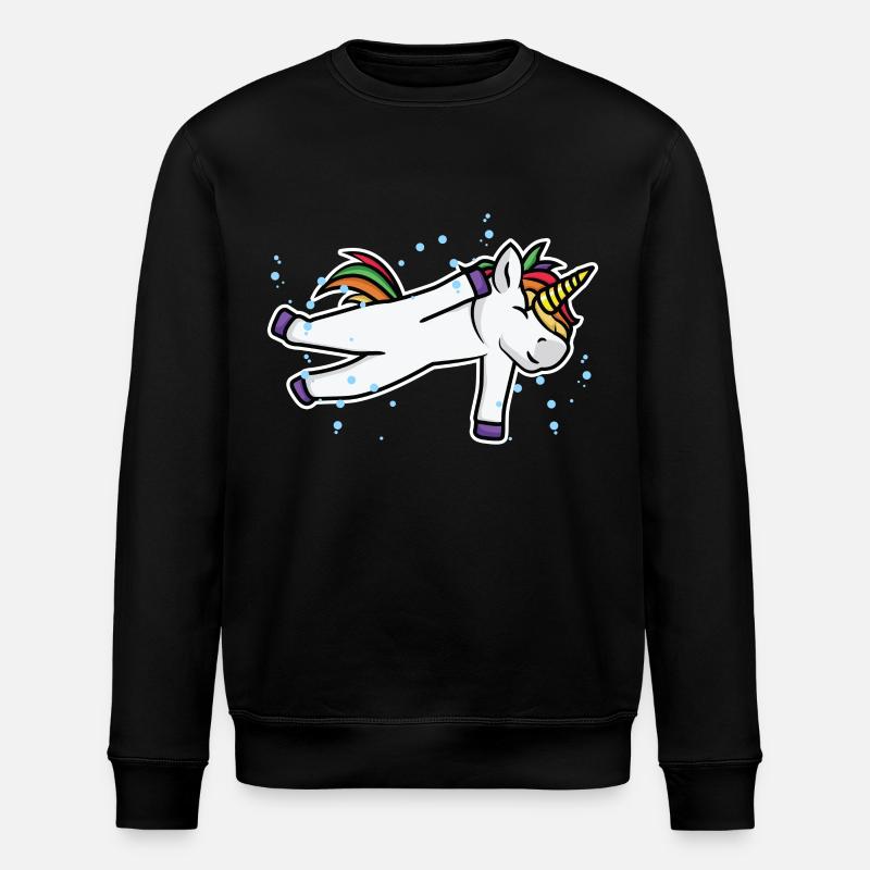 Licorne nageuse - Sweat bio ROLLER Stanley/Stella Unisexe - noir