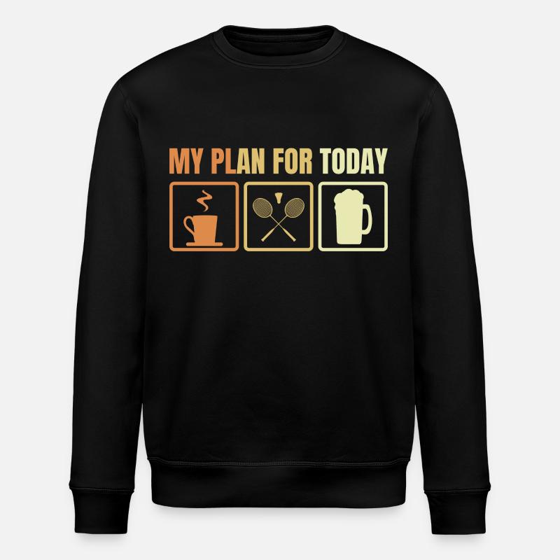 Retro Badminton Schedule - Stanley/Stella ROLLER Unisex Organic Sweatshirt - black