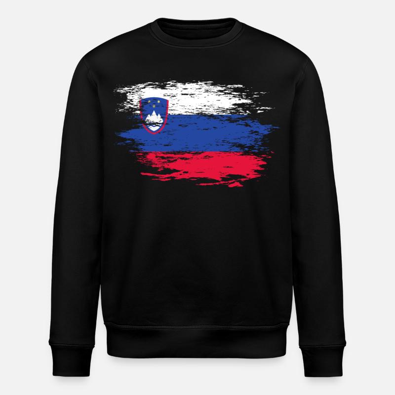 Drapeau de la Slovénie utilisé - Sweat bio ROLLER Stanley/Stella Unisexe - noir