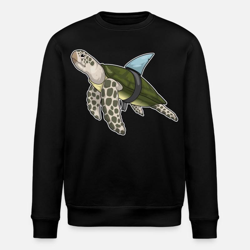 Turtle Shark Fin - Stanley/Stella ROLLER Unisex Organic Sweatshirt - black