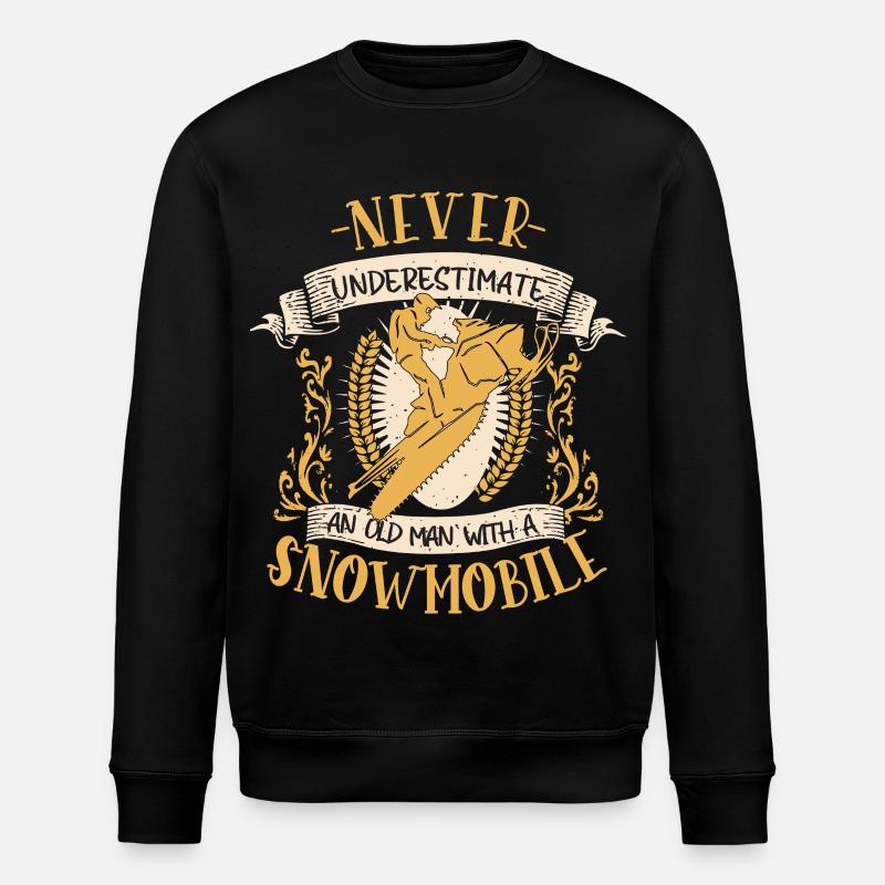 Snowmobile Snowmobiler Winter Gift - Stanley/Stella ROLLER Unisex Organic Sweatshirt - black