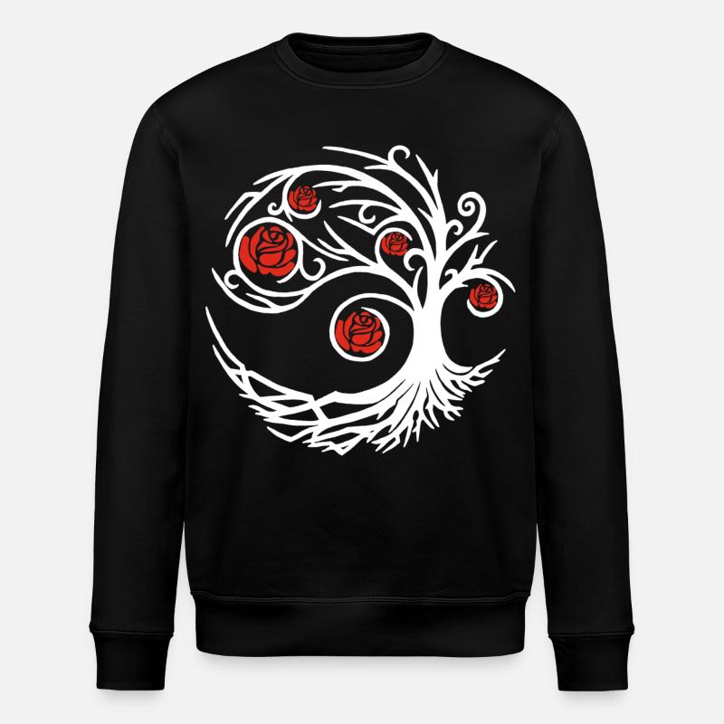 Rosier blanc étrange - Sweat bio ROLLER Stanley/Stella Unisexe - noir