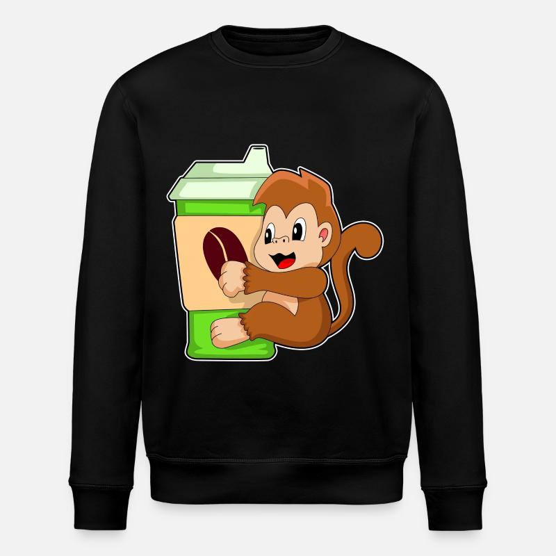 Affe Kaffee Becher - Stanley/Stella Unisex Bio-Sweatshirt ROLLER - Schwarz