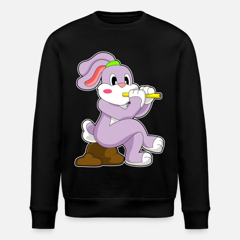 Hase Flöte Musik - Stanley/Stella Unisex Bio-Sweatshirt ROLLER - Schwarz